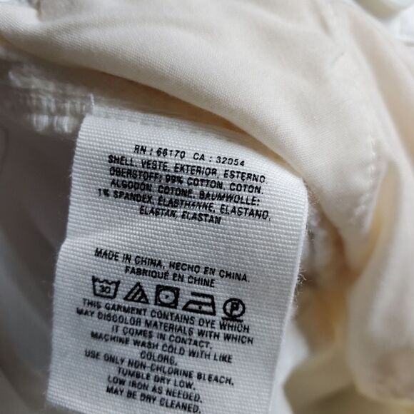 Anthropologie Chino Elastic Ankle Zip Hem Ivory Cargo Pants Size 28 - Picture 6 of 6